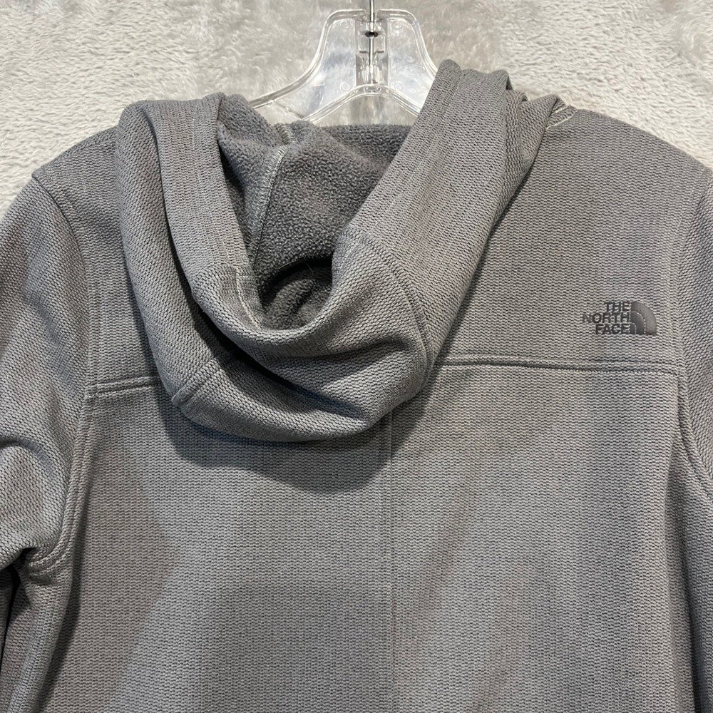 The North Face Pullover Hoodie Womens Medium Gray Snap Neck Textured Fleece - Picture 3 of 7